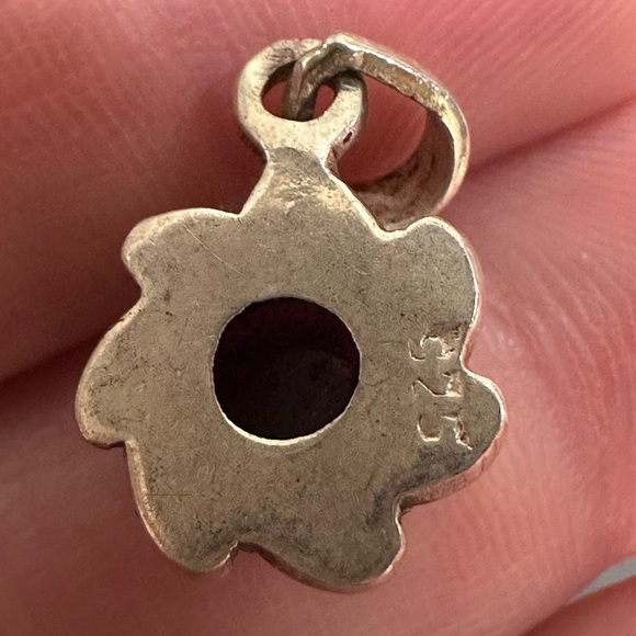 SMALL 925 silver sun swirl pendant with dark purple stone - Picture 9 of 9